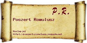 Poszert Romulusz névjegykártya